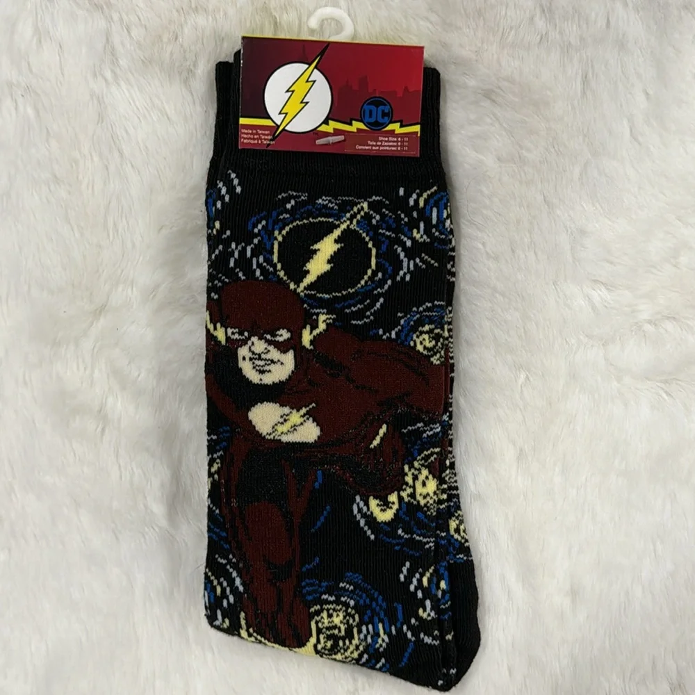 DC Comics Superhero Socks Batman Superman Flash Shoe Size 6-11 Adult